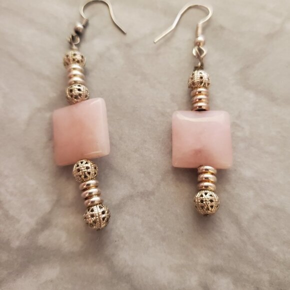 🎀 Gorgeous Pink Resin Drop Dangle Earrings wedding Formal Prom 🎀 - Picture 6 of 7
